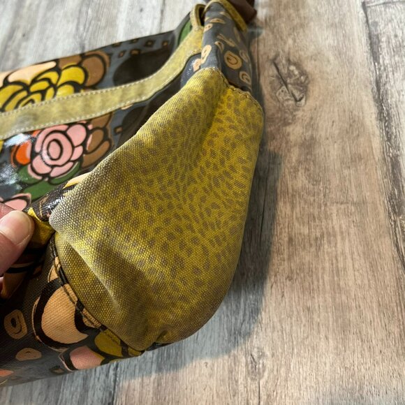 Vintage Fossil Keyper Messenger Bag with Mini Pouch, Yellow Multi/Floral - Picture 4 of 15
